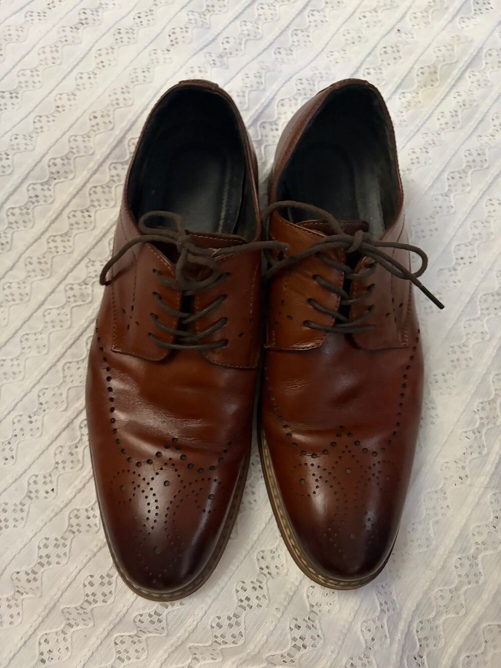 Stacy Adams Brown Leather Wingtip Oxford Dress Shoes Lace Up Men's Size 10